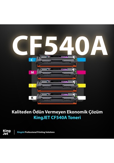 Kingjet Hp Mfp M280 Uyumlu Standart Kapasiteli 4 Renk Takım Toner Çipli Cf540a
