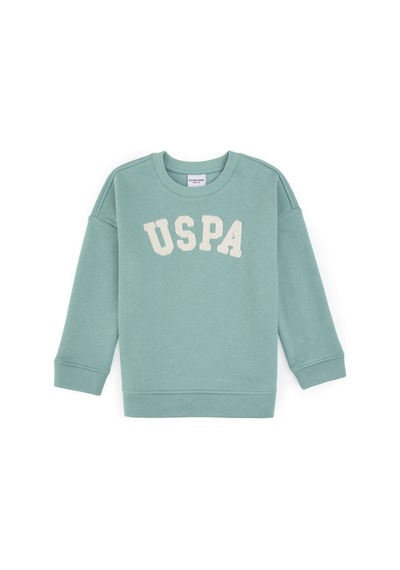 U.S. Polo Assn. Kız Çocuk Mint Bisiklet Yaka Şardonlu Sweatshirt 50317878-VR090