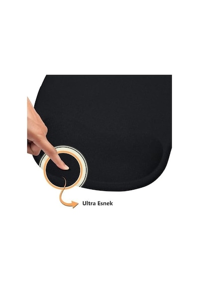 Bilek Destekli Ergonomik Mouse Pad, Rahat Fare Padi, Fare Altlığı, Ofis Ve Oyun İçin, Kaymaz Taban, Siyah