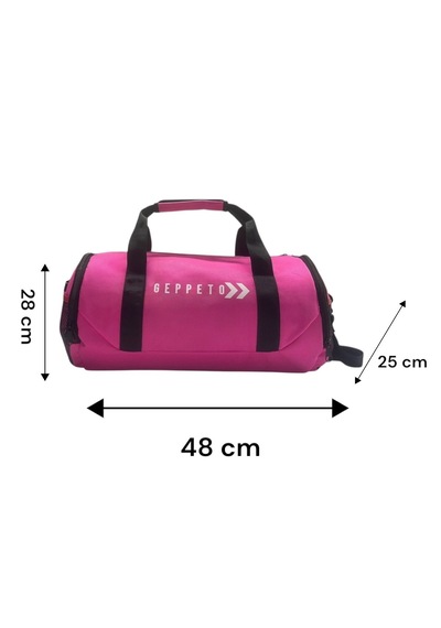 My Geppeto Bag Unisex Fitness Silindir Spor Çantası Pembe