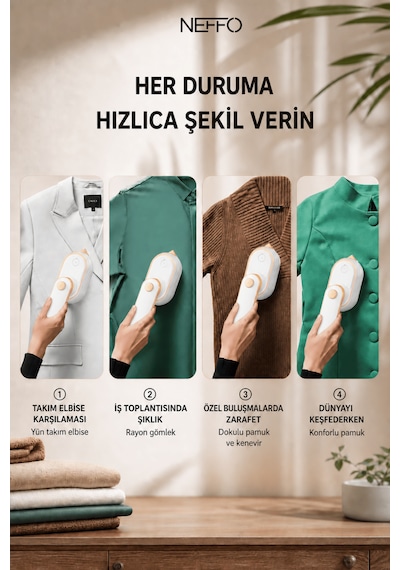 Taşınabilir El Tipi Giysi Buharlayıcı Katlanabilir Buharlı Ütü Ev Kullanımı İçin Mini Buharlı Ütü Seyahat El Tipi Ütü Makinesi
