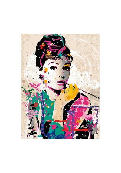 Audrey Hepburn Sayılarla Boyama Seti - Çerçeveli, 40x50cm