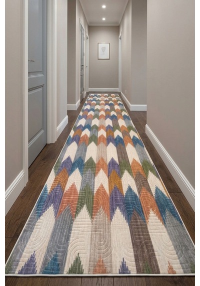 Raschel Carpet Premium Bohem Yıkanabilir Leke Tutmaz Modern Multi Çok Renkli Özel Seri Kaymaz Taban Yolluk Rcmultı Yllk 001 Çok Renkli