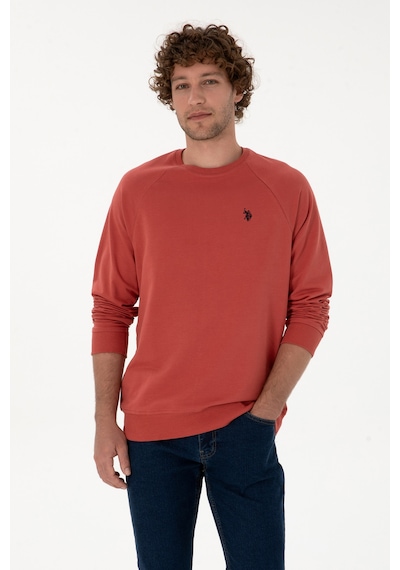 U.S. Polo Assn. Erkek Regular Fit Bisiklet Yaka Gül Kurusu İnce Basic Sweatshirt 50313752-VR026
