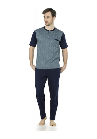 Pierre Cardin Yazlık Damatlık 3'Lü Pijama Takımı Kutulu (536108374) Mavi