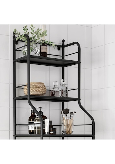 Banyo Raf Ünitesi, Siyah, 40x156 Cm Frösjön Banyo Düzenleyici Açık Raf Siyah