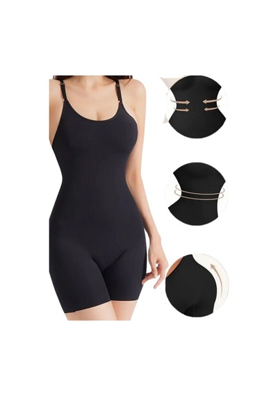 Bonbonetti Chocolate Baby & Kids Kadın 4 Lü Etki Tam Boy Göğüs Kaldırıcı Body Korse Siyah
