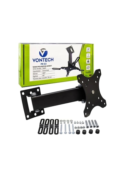 Vontech Pr-02 20 Cm 360 Teleskopik Tavan Projeksiyon Askı Aparatı