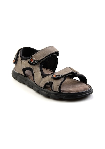 Gri Hakiki Deri Erkek Sandalet E05078102501