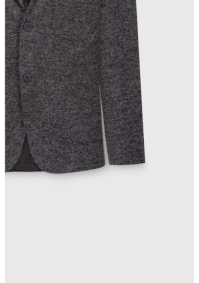 AC&Co / Altınyıldız Classics Erkek Sıyah Slim Fit Dar Kesim Mono Yaka Armürlü Torba Cepli Ceket Siyah