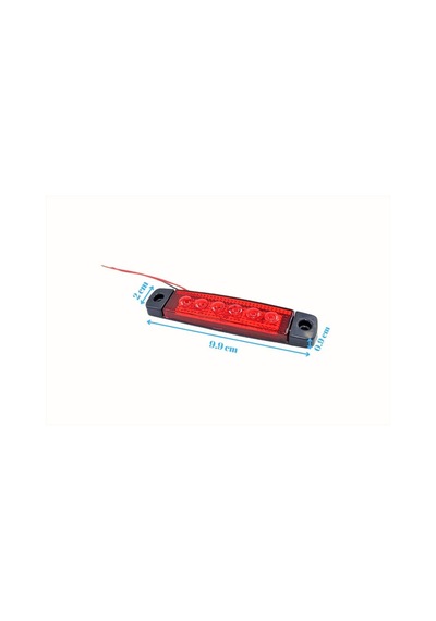 10 Adet Kırmızı Parmak Lamba 6 Led Su Geçirmez 12v 24v Emir