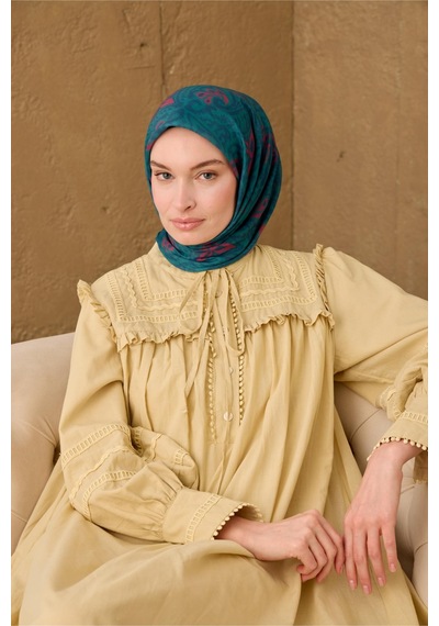 Silk Home Soft Eşarp 73099-16 Yeşil, Petrol Mavi, Fuşya