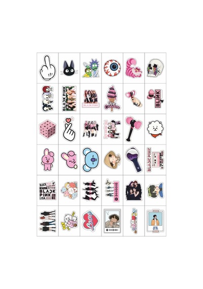 Kpop - Bts- Blackpink - Karışık 36 Adet Sticker Seti Diğer