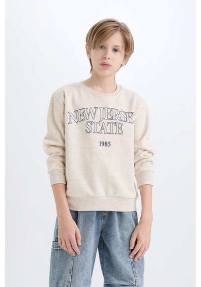 DeFacto Erkek Çocuk Bisiklet Yaka Baskılı Sweatshirt D6210A824CWBG277 DeFacto Erkek Çocuk Bisiklet Yaka Baskılı Sweatshirt D6210A824CWBG277