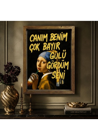 Bk Gift Vintage Klasik Sanat Esprili Sözlü Masif Ahşap Çerçeveli Dekoratif Tablo - 29