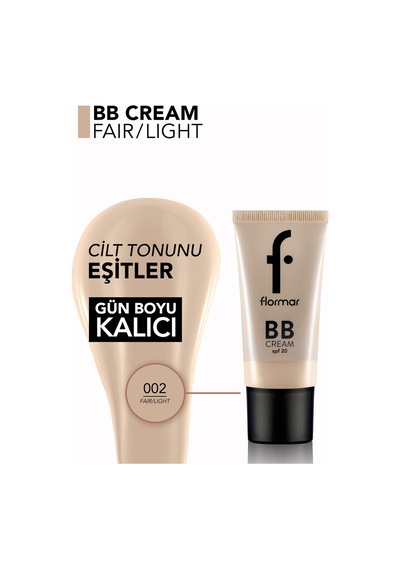 Flormar Doğal Bitişli SPF20 BB Krem - Bb Cream - 002 Fair Light - 8690604535392