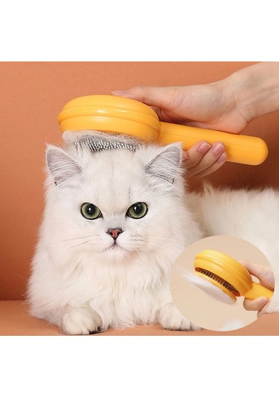Tarak Kedi Köpek Tüy Toplayıcı Fırça Masaj Hamburger Şekil Otomatik Temizlenen Evcil Hayvan Tarağı