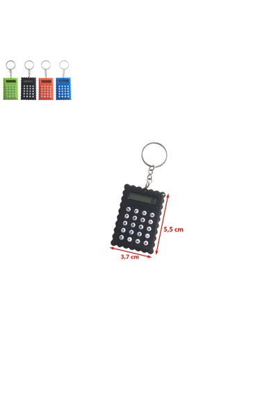 Bisküvi Şekilli Mini 8 Haneli Hesap Makinesi Anahtarlık 1 Adet Ebat: 5,5 Cm X 3,7 Cm Siyah