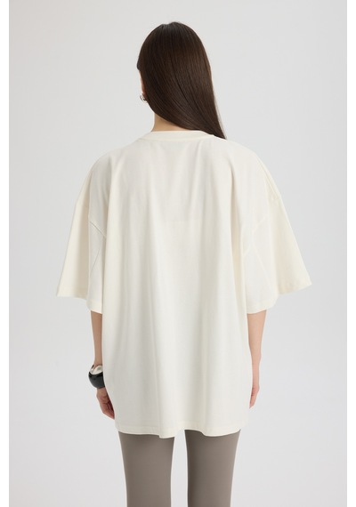 Helene Oversize Beyaz T-shirt BEYAZ
