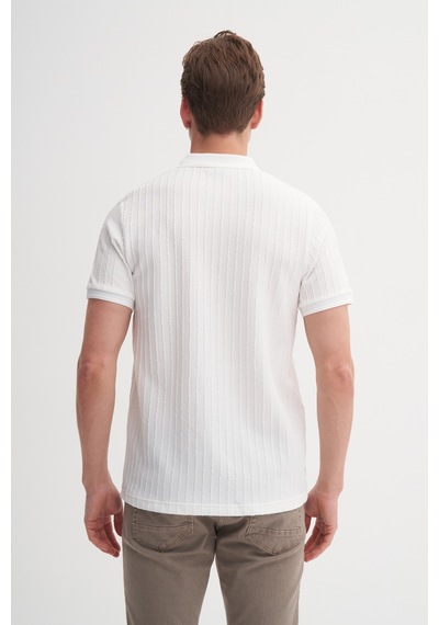 Cazador 40520 Erkek Beyaz Polo Yaka Tshirt