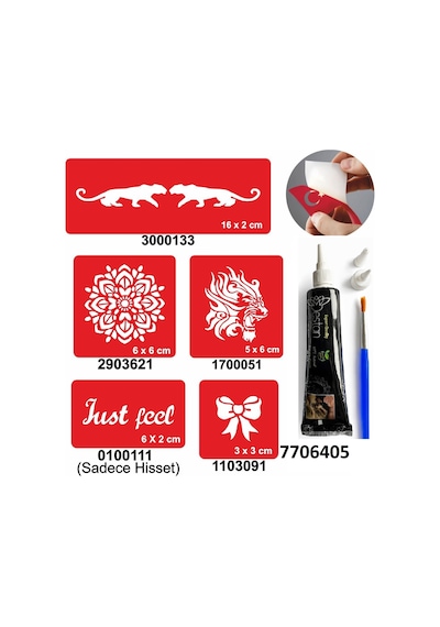 Hint Kınası Ve Şablonla Geçici Dövme Yapma Seti Set 31