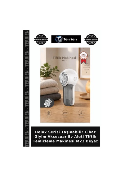 Delux Serisi Taşınabilir Cihaz Giyim Aksesuar Ev Aleti Tiftik Temizleme Makinesi M23 Beyaz