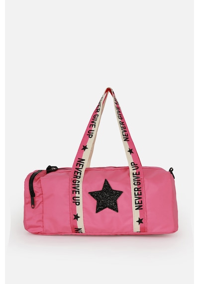 İcone Bag Çocuk Yıldız Logolu Spor Çanta, Çocuk Spor Çanta, Fermuarlı Detaylı Çocuk Spor Çanta Pembe