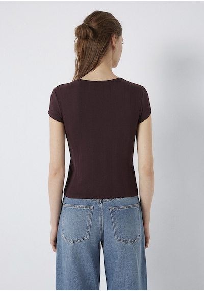 Mavi - Kahverengi Basic Tişört 1613808-70223 Kahverengi