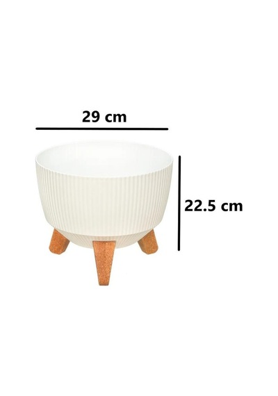 Omnipazar Elf-496 Dekoratif Ayaklı Nostalji Saksı 9 Lt Beyaz