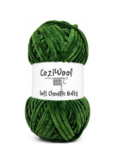 Kadife İp Soft Chenille Bulky 5'li Paket 5x100 Gr 120 Mt El Örgü İpi Yeşil - 875823131