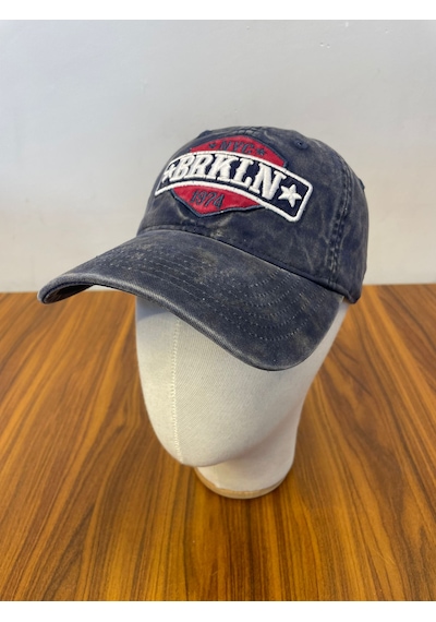 Hamze Vintage Yıkamalı Eskitme Model İthal Nakışlı Unisex Cap Şapka Lacivert