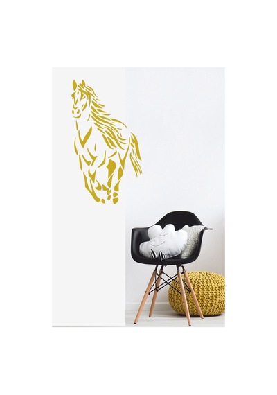 40x80cm At Duvar Sticker - Ev Sticker - Duvar Sticker - Ev Dekarasyon - Hayvan Sticker Gold