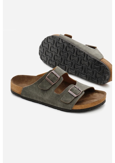 Tonny Black Poli Taban Çift Tokalı Ayarlamalı Unisex Haki Terlik Tbacr928 Haki