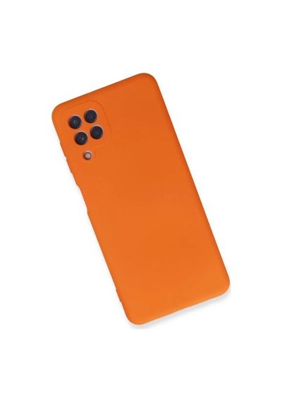 Newface Samsung Galaxy A22 Kılıf Nano İçi Kadife Silikon - Turuncu