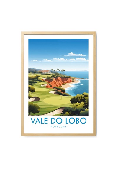 Vale Do Lobo Golf Seyahat Baskısı Vale Do Lobo Seyahat Posteri Algarve Golf Duvar Sanatı Portekiz Sahil Dekorasyonu Golfçü Hediyesi