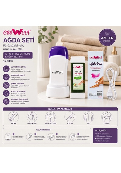 Ağda Seti Isıtıcı - Roll-on 100ml - Ağda Bezi 2mt 5580