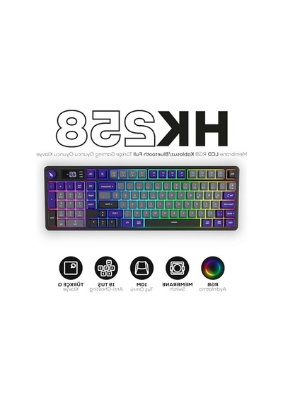 Kablosuz Gaming Klavye, Membran Lcd Rgb Aydınlatma İle Modern Tasarım