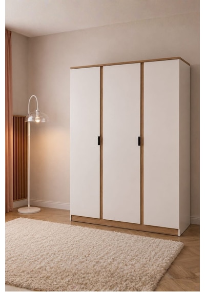 Rudu Asel 3 Kapaklı 92x182x44 Cm Giyisi, Eşya Dolap/gardırop Beyaz Rudu Asel 3 Kapaklı 92x182x44 Cm Giyisi, Eşya Dolap/gardırop Beyaz