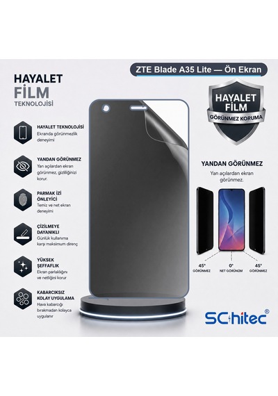 Blade A35 Lite Uyumlu Ön Yüzey Hayalet Privacy Hidrojel Ekran Koruyucu 59284288