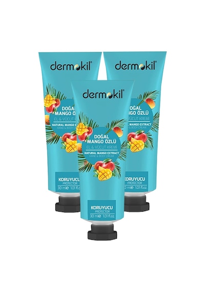 Dermokil Mango Özlü El ve Vücut Kremi 30 ml x 3 Adet