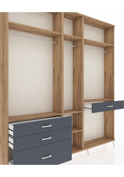 Arges Dolap 7 Raflı 4 Çekmeceli 3 Askılı 220x30x243 Çam-çam/antrasit Atlas Çam/antrasıt Arges Dolap 7 Raflı 4 Çekmeceli 3 Askılı 220x30x243 Çam-çam/antrasit Atlas Çam/antrasıt