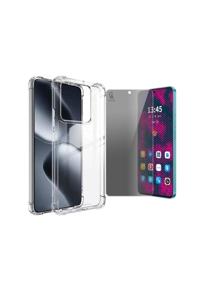 Xiaomi Mi 14t Uyumlu Köşe Dolgulu Anti Shock Telefon Kılıfı Ve Hayalet Privacy Ekran Koruyucu