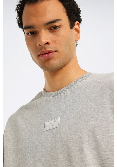 Reebok Sılıcone Badge T-shırt Gri Erkek Kısa Kol T-shirt 000000000102345103