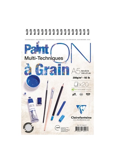 Clairefontaine Paint-On A Grain Çizim Bloğu A5 200 G 20 Yaprak