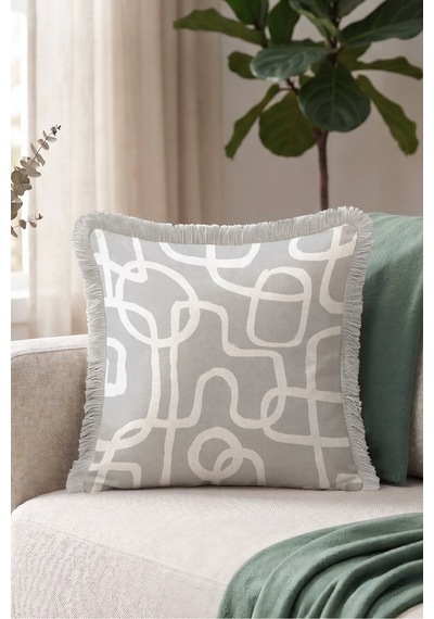 Soyut Çizgili Geometrik Dekoratif Saçaklı Yastık Kılıfı - Zarif Abstract Gri Püsküllü Kırlent Kılıfı Puslu Vadi Serenat Soyut Çizgili Geometrik Dekoratif Saçaklı Yastık Kılıfı - Zarif Abstract Gri Püsküllü Kırlent Kılıfı Puslu Vadi Serenat