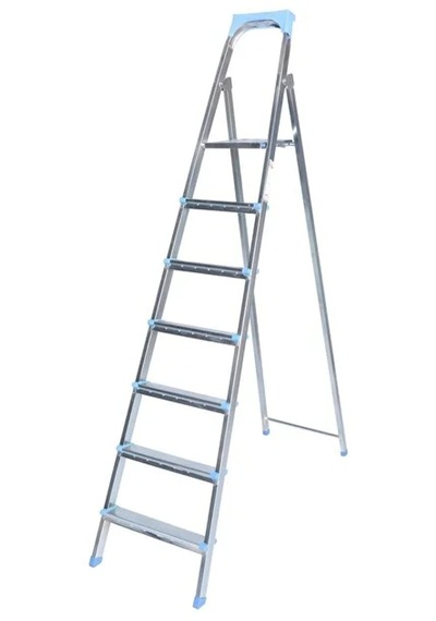 Kanat Rita 6+1 Basamaklı Alüminyum Katlanır Merdiven - Kaymaz Taban