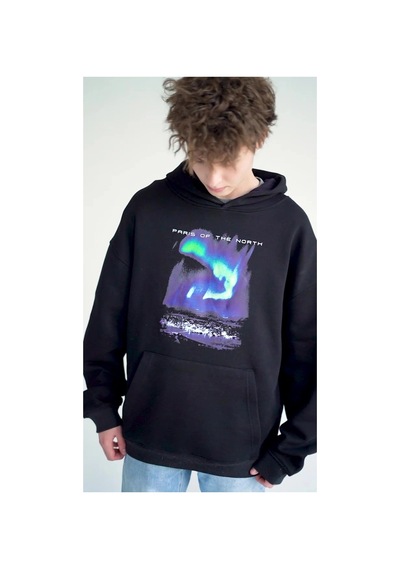 Tarzsokak Unisex Paris Sweatshirt Hoodie Siyah
