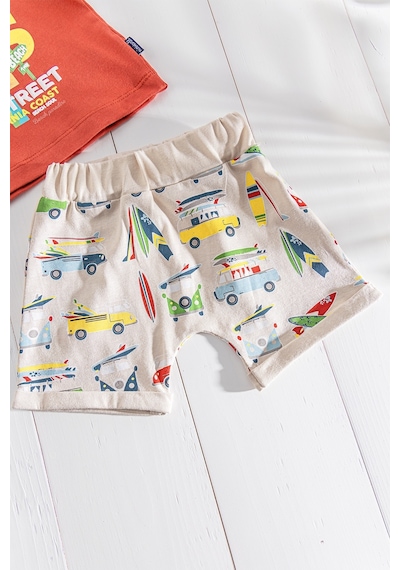 Baby Palmiye Desenli Yazlık Şortlu Erkek Bebek Takım 001