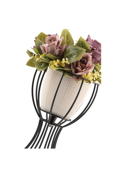 Anafor Saksılık Siyah 25 Cm Krem Saksı