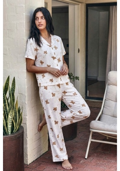 Norcia Sports Viskon Karışım Homewear Kırık Beyaz Pijama Takımı Çok Renkli - 929322861 Çok Renkli - 929322861 Çok Renkli